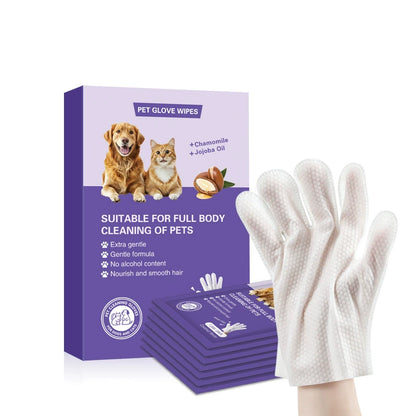 Pet Grooming and Cleaning Wipes Gloves for Cats and Dogs - Multiple Pack Options