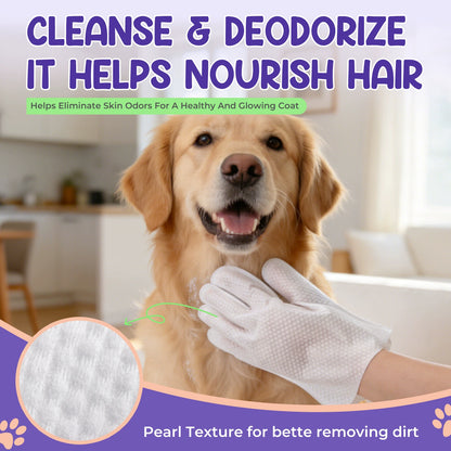 Pet Grooming and Cleaning Wipes Gloves for Cats and Dogs - Multiple Pack Options