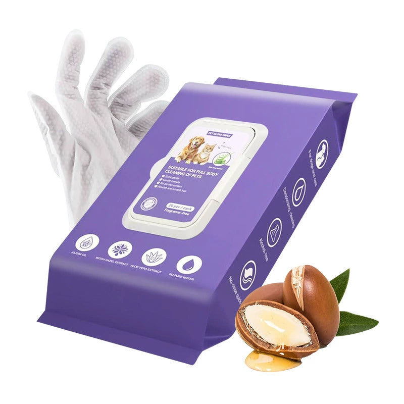 Pet Grooming and Cleaning Wipes Gloves for Cats and Dogs