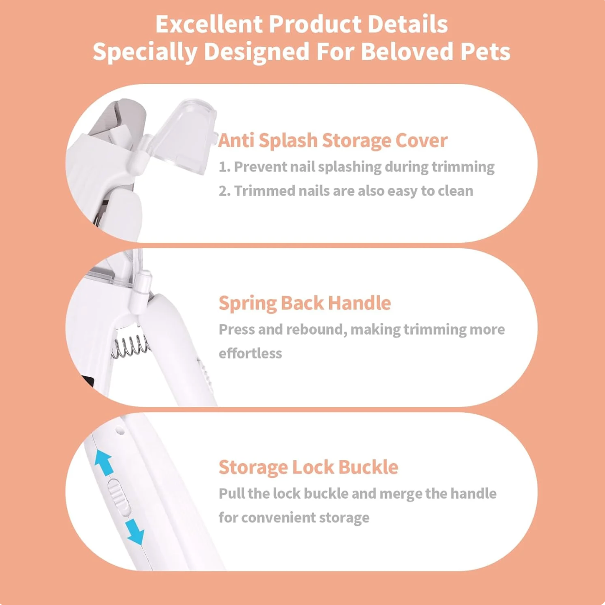 GlowTrim 3-in-1 LED Nail Clippers with Grinder for Cats & Dogs