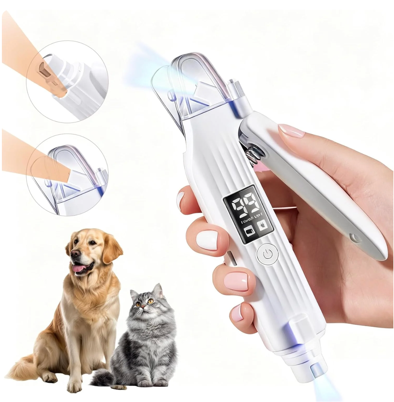 GlowTrim 3-in-1 LED Nail Clippers with Grinder for Cats & Dogs